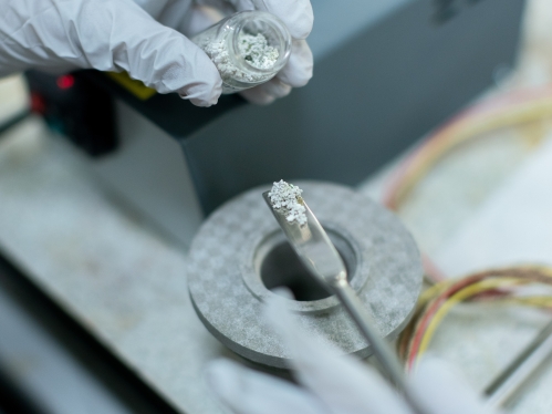 Biochemical engineer conducting research